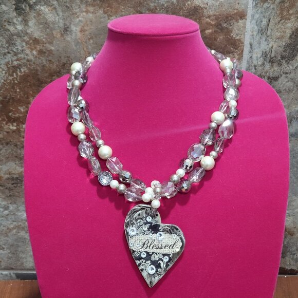 Blessed Bead Two Layered Chuncky Necklace - Picture 1 of 12